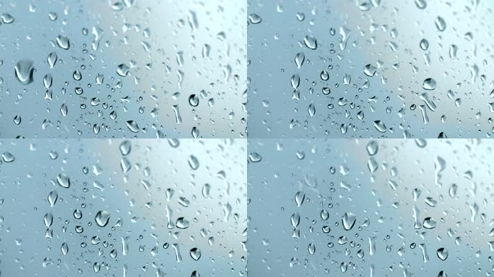玻璃上滑落的雨滴