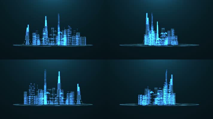 蓝色科技城市动画背景