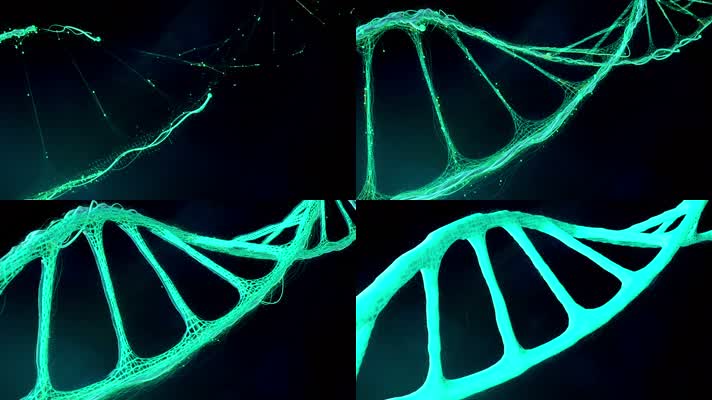 三维dna基因序列视频舞台背景