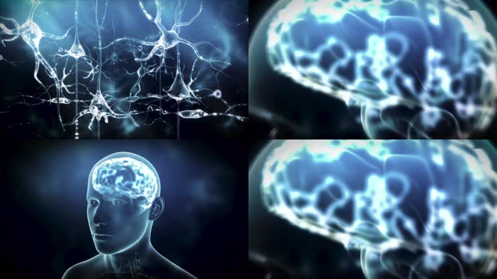 科幻广告抽象神经汇聚大脑
