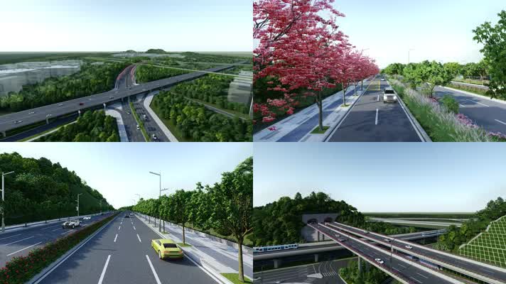 三维动画高速公路穿梭