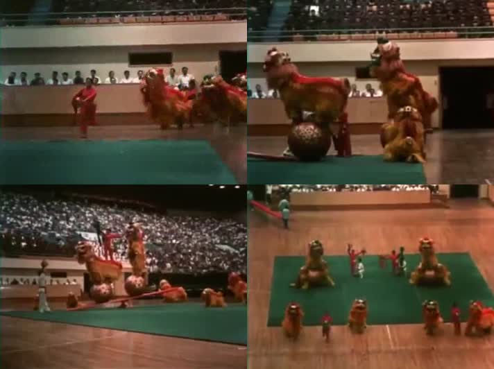70年代北京杂技团--舞狮表演