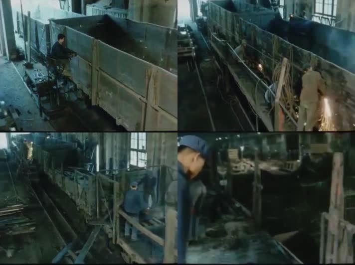 60年代国营老企业火车车箱制造