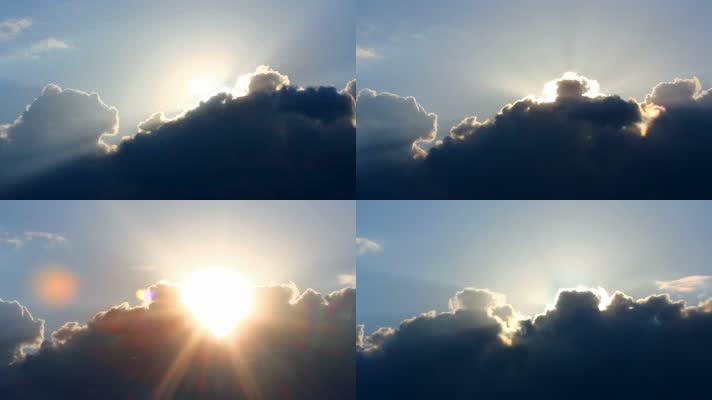 阳光透过乌云云层
