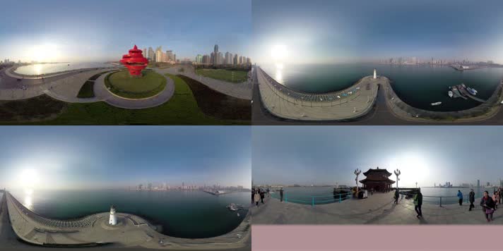 VR旅游-青岛城市面貌海边自然名胜人文