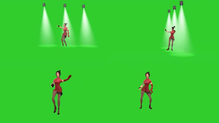 绿幕视频素材跳舞美女