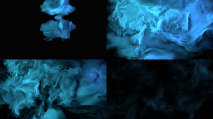 蓝色烟雾流体过渡动画背景