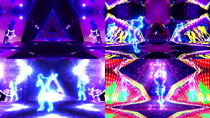 野狼disco动感演出舞蹈背景舞台LED大屏视频