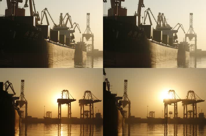 码头延时摄影工业生产经济发展