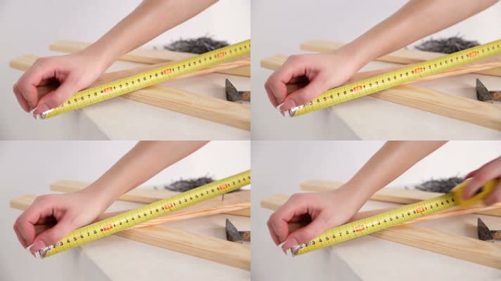 卷尺测量木板