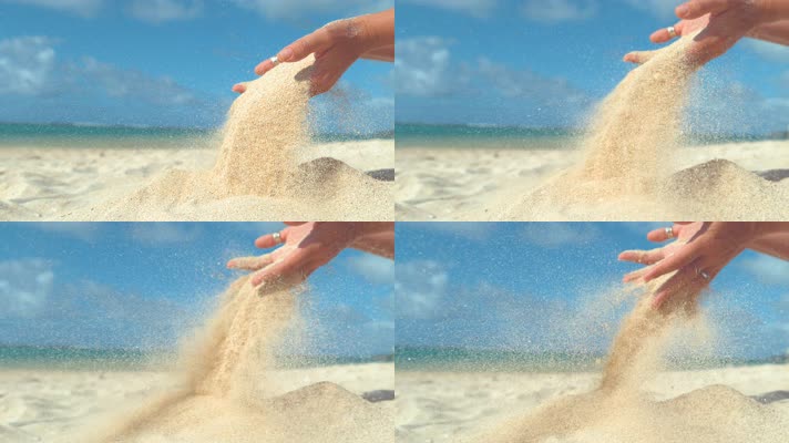 时光流失手中沙粒 沙子 