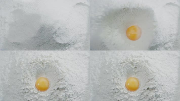 鸡蛋打入面粉美食烹饪