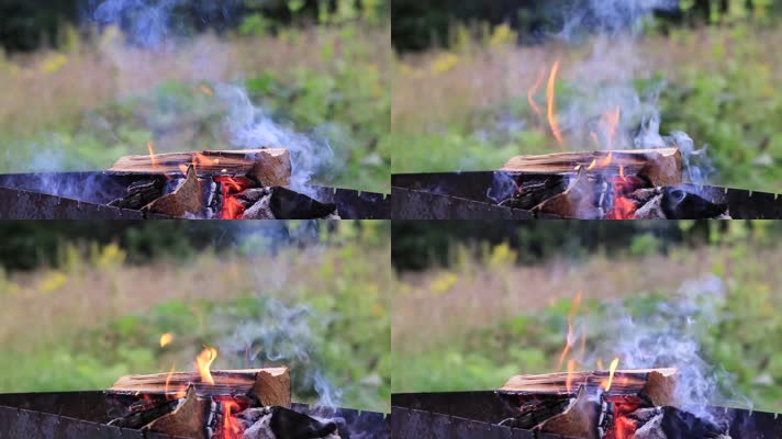 木炭火焰燃烧