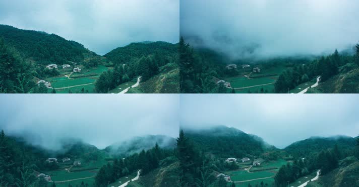 4K山间云雾飘绕延时摄影素材