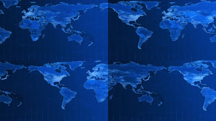 蓝色数字世界地图 