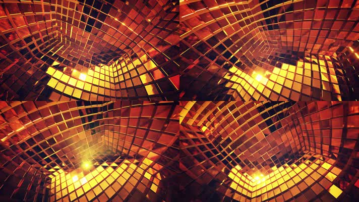 金色方块闪烁抽象空间