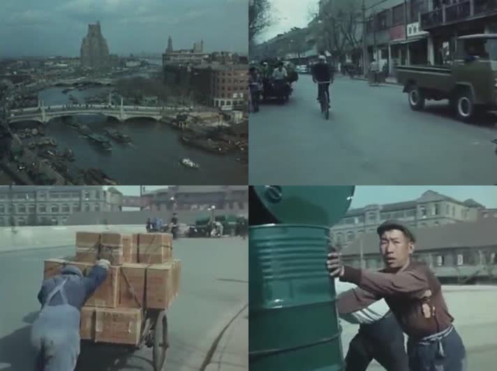 70年代上海人力车物流运输