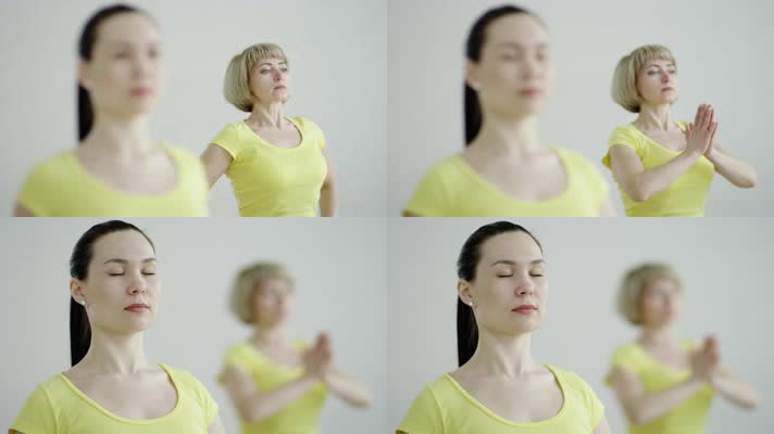 两位美女练习瑜伽 4K视频