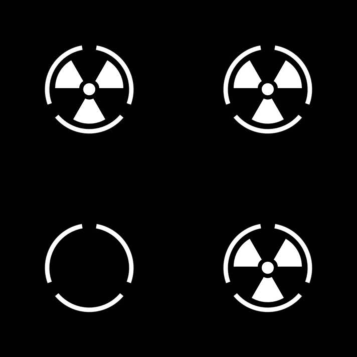 核武器 核标志 放射 黑白动画 图标 线框 hud 人机交互界面 科技元素