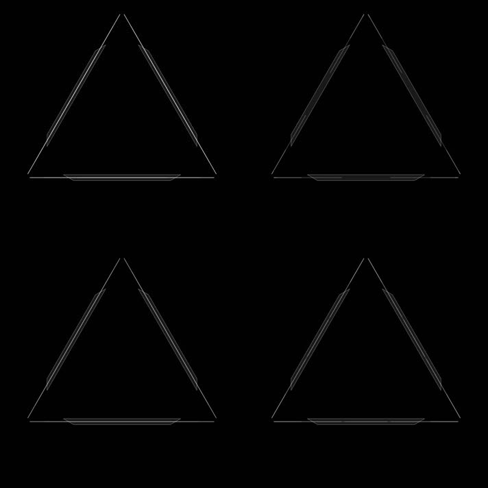 黑白网格 三角形 线框 HUD 