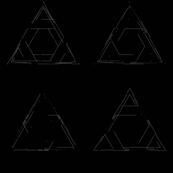 黑白网格 三角形 线框 