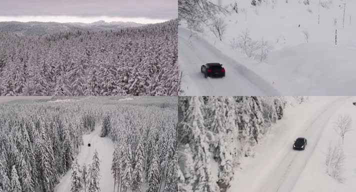 超跑行驶，冬天开车，雪地汽车