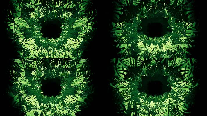 绿色树叶树枝隧道动画