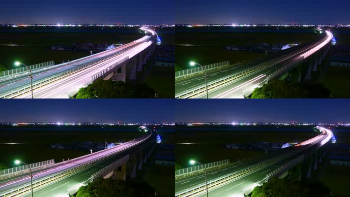 高速公路 城市夜间交通  
