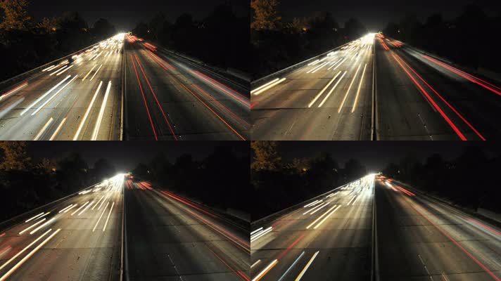 高速公路 城市夜间交通 