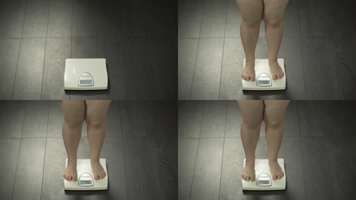 测量体重 美女测体重 测体重  