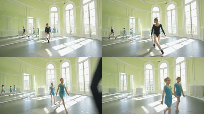 芭蕾舞 跳舞 舞蹈房镜子  