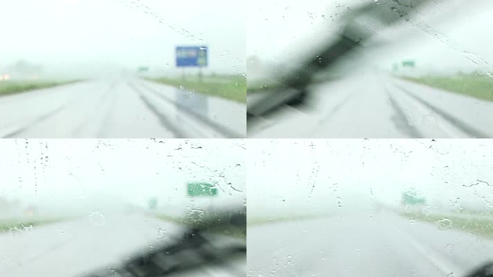 下雨 快速开车 驾车主观镜头 