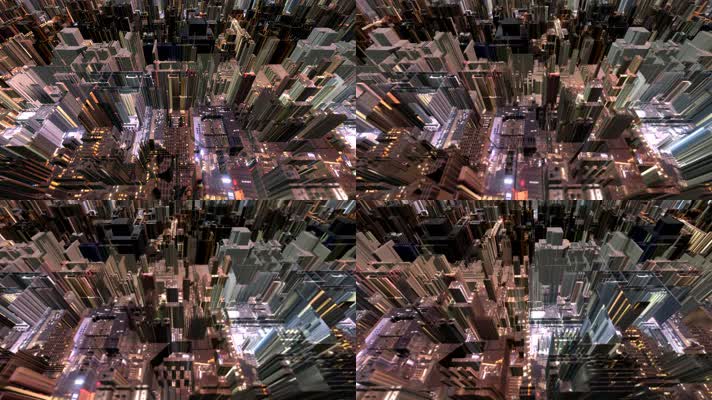 城市夜景 三维城市 3D  