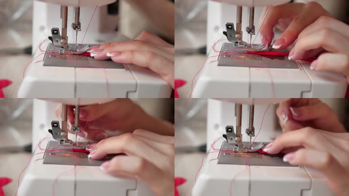 缝纫机 缝纫 裁剪 做衣服 