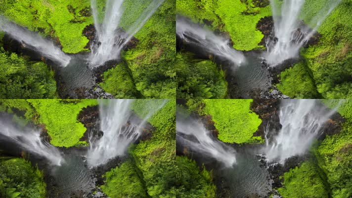 俯拍森林瀑布 4K视频