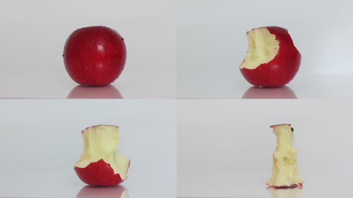一只苹果吃完的过程 逐格摄影