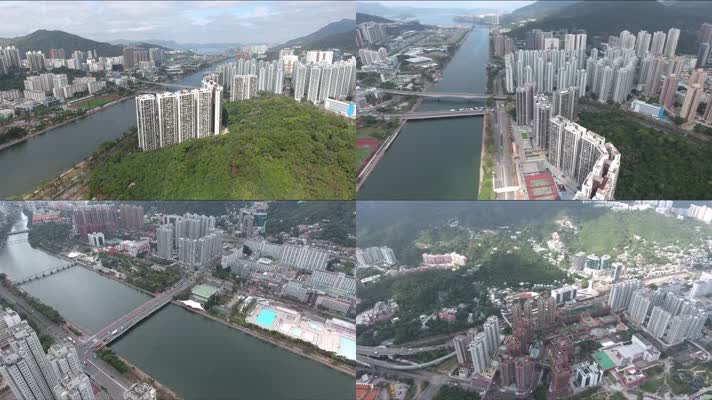 高清航拍香港沙田城市景观