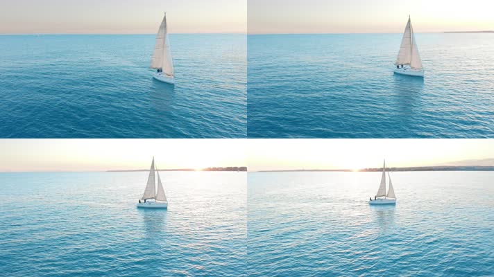 帆船海上航行 孤帆远影 4K视频