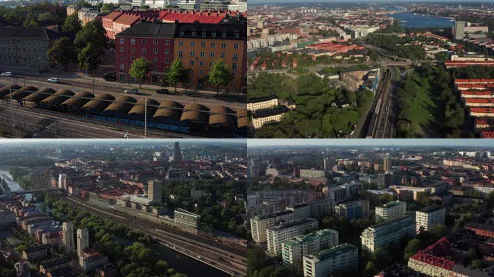航拍城市斯德哥尔摩建筑自然风景【4K】