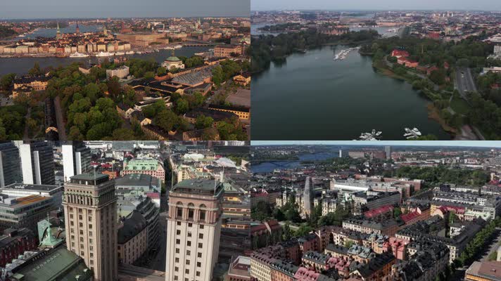 航拍斯德哥尔摩城市风景【4K】