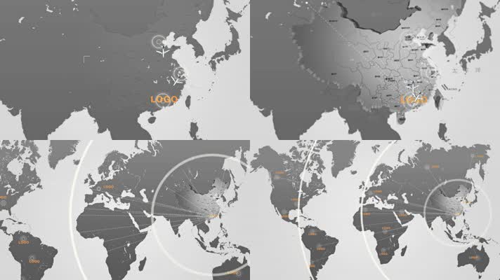 4K高像素时尚大气中国扩散到世界地图