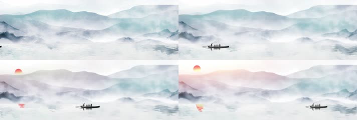 中国风山水泛舟