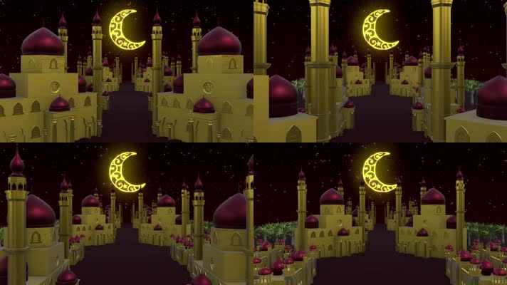 清真寺动画视频素材