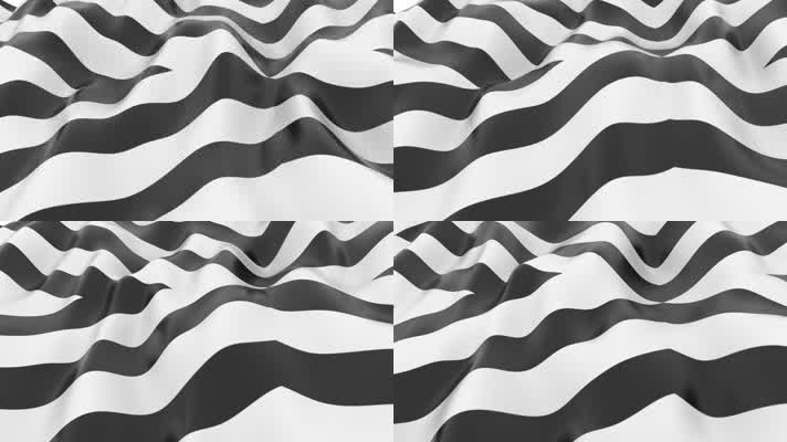 黑白斑马线条波浪起伏运动背景