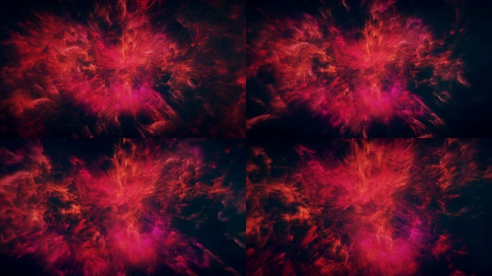 【4K】红色神秘星云空间