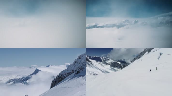 雪山滑雪视频