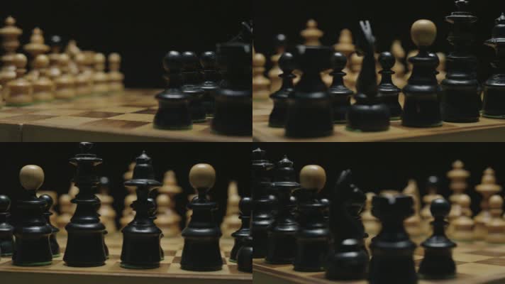 国际象棋 棋子特写镜头 