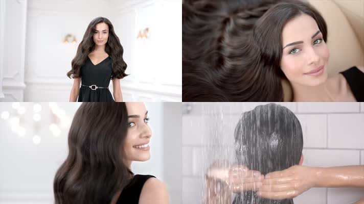 美女秀发展示-头发护发焗油洗发水通用