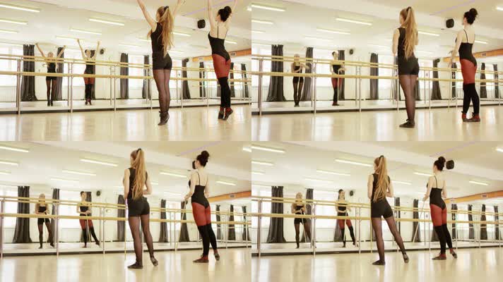 美女舞蹈房练习舞蹈 排练舞蹈 4K视频