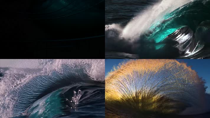4K海浪浪涌延时摄影素材